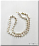 Akoya Cultured Pearls Necklace with 14Kt Gold Fishook Clasp 18 Inches att Rubini Jewelers