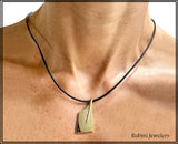 Large Polished Brass Hatchet Rowing Blade Necklace by Rubini Jewelers