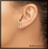 Sterling Silver Blue Topaz Post Earrings at Rubini Jewelers