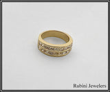 14K Yellow Gold with Double Channel Set Diamonds at Rubini Jewelers