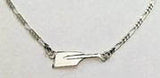 Small Hatchet Blade on Figaro Chain Rowing Anklet by Rubini Jewelers