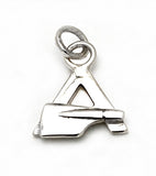 Block Letter "A" with Hatchet Blade Rowing Charm by Rubini Jewelers