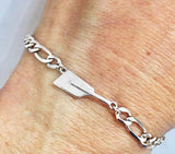 Small Rowing Blade with Figaro Chain Bracelet by Rubini Jewelers