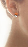 Coral with Rowing Blade Post Earrings by Rubini Jewelers