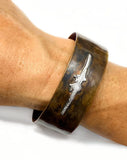 Pair Rowing Boat in Sterling Silver on Copper Cuff Bracelet by Rubini Jewelers