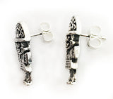 Sterling Silver Tumi Post Earrings by Rubini Jewelers, sideview