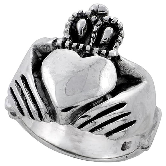 Extra Large Silver Claddagh Ring by Rubini Jewelers