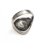 Hammered Oval Silver Signet Ring