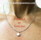 Petite 'I Love Me' Copper & Stainless Steel Necklace by Rubini Jewelers
