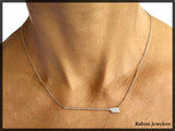 Long Horizontal Hatchet Oar with Cable Chain Rowing Necklace by Rubini Jewelers