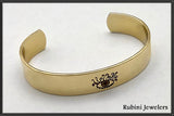 Brass Cuff Bracelet Engraved with Rubini Evil Eye Design