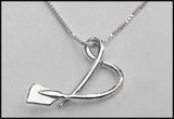 Lower Case Script s with Petite Rowing Hatchet Blade Pendant by Rubini Jewelers