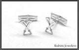 Medium Crossed Oars Sterling Silver Cuff Links by Rubini Jewelers