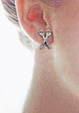 Medium Crossed Tulip Oars Post Earrings