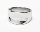 Silver Concave Wide Tapered Ring by Rubini Jewelers