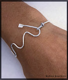 River Shaped Bracelet with Petite Rowing Blade by Rubini Jewelers