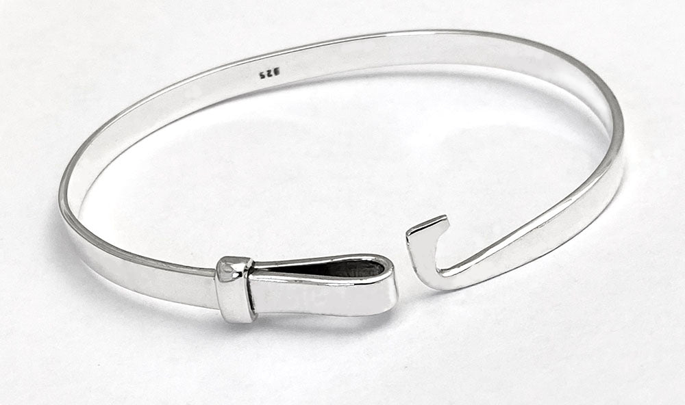 Solid Heavy Hook and Eye Bangle Bracelet – Rubini Inc.