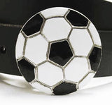 Soccer Ball Enameled Belt Buckle by Rubini Jewelers