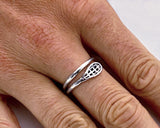 Sterling Silver Lacrosse Stick Wrap Ring by Rubini Jewelers