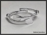 Extra Small Two Overlapping Oars Bypass Style Rowing Ring by Rubini Jewelers