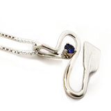 Silver River with Sapphire Rowing Pendant by Rubini Jewelers, sideview