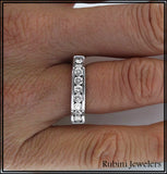 White Gold Square Shaped Diamond Band, at Rubini Jewelers