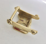 Solid genuine brass rowing seat belt buckle by Rubini Jewelers- under side