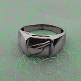 Rectangular Signet Ring with Petite Rowing Blade by Rubini Jewelers