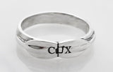 Sterling Silver Two Rowing Tulip Blades Band with COX engraved Ring by Rubini Jewelers