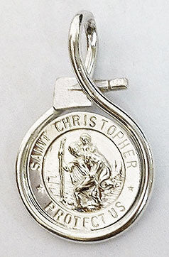 St.Christopher & Petite Rowing Blade in Drop Shape Pendant, by Rubini Jewelers