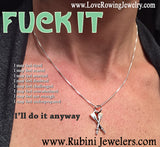Medium Crossed Oars on Chain Rowing Necklace, by Rubini Jewelers Rowing Jewelry