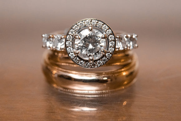 Halo Diamond Engagement Ring by Rubini Jewelers