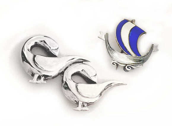 Silver Pins, Brooches, Cuff Links, Buckles at Rubini Jewelers