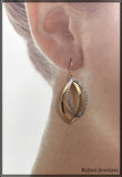 14Kt Gold Two Tone Leaf Shape Dangle Earrings at Rubini Jewelers