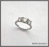 Platinum Three Diamond Engagement Ring at Rubini Jewelers