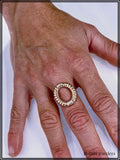 14Kt Yellow Gold Open Oval Top Ring with Diamonds at Rubini Jewelers