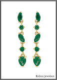 14Kt Emerald Dangle Post Earrings at Rubini Jewelers