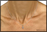 14Kt White Gold Aquamarine with Diamond Pendant at Rubini Jewelers
