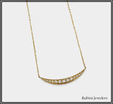 18Kt Yellow Gold Crescent Shape Necklace with Diamonds at Rubini Jewelers