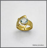 18K Gold Aquamarine Ring