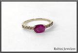 18Kt Gold Ruby with Champagne Diamonds at Rubini Jewelers