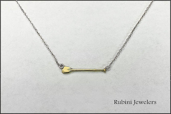 Petite Horizontal SUP, Canoe, Dragon Boat Paddle Necklace by Rubini Jewelers