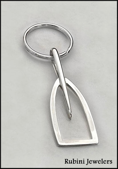 Extra Large Outline Rowing Tulip Sterling Silver Keyring – Rubini Inc.