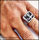 Fleur de Lis Signet Ring- Sterling Silver at Rubini Jewelers