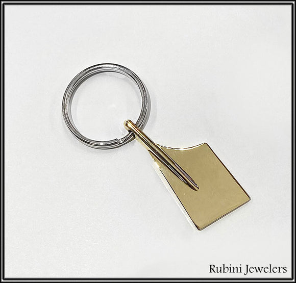 Large Hatchet Rowing Blade Polished Keyring Keychain by Rubini Jewelers