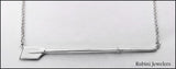 Long Oar on Fine Cable Chain Rowing Necklace by Rubini Jewelers