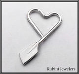 Medium Freeform Heart with Small Rowing Blade Pendant by Rubini Jewelers