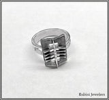 Open Rectangle Rowing Quad Ring by Rubini Jewelers