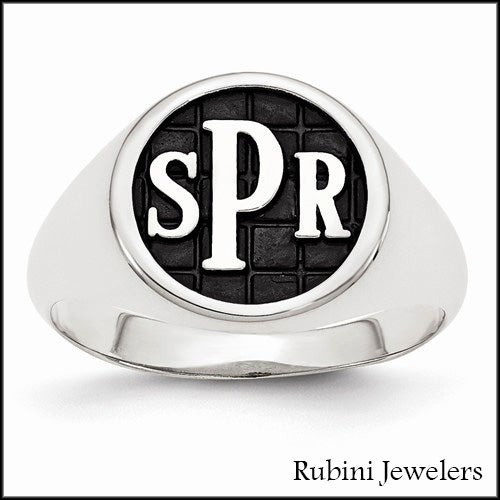 Personalized Monogram Signet Ring by Rubini Jewelers
