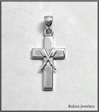 Petite Crossed Oars on Flat Cross Rowing Pendant by Rubini Jewelers